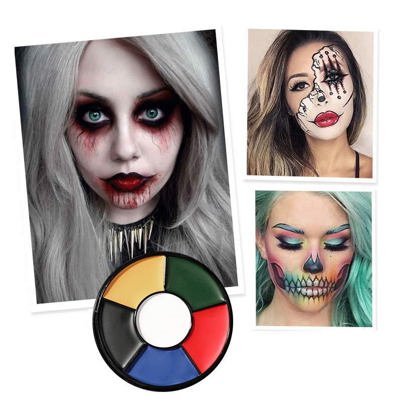 Camo Face Paint - 6 Kleuren Olieachtige Gezichtsverf Palette voor