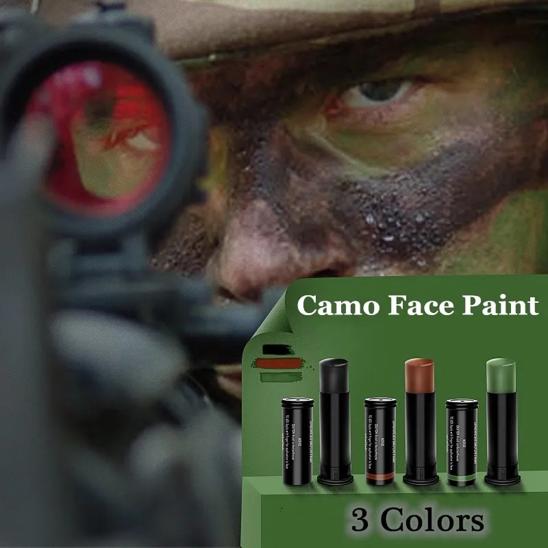 Camo Face Paint - 3 Kleuren Outdoor Fans Camoufleren Face