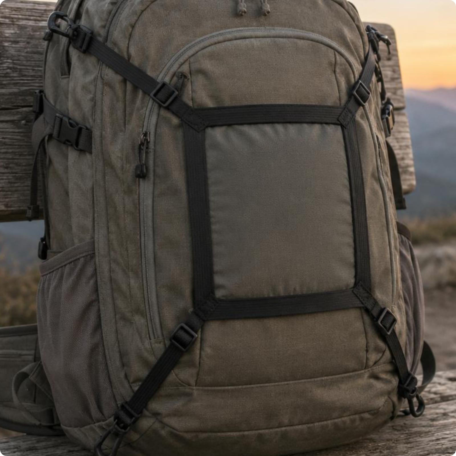 Outdoor Hunting Gear Store - Helmhouder voor rugzak Vierkant ontwerp Bevestigingsriem