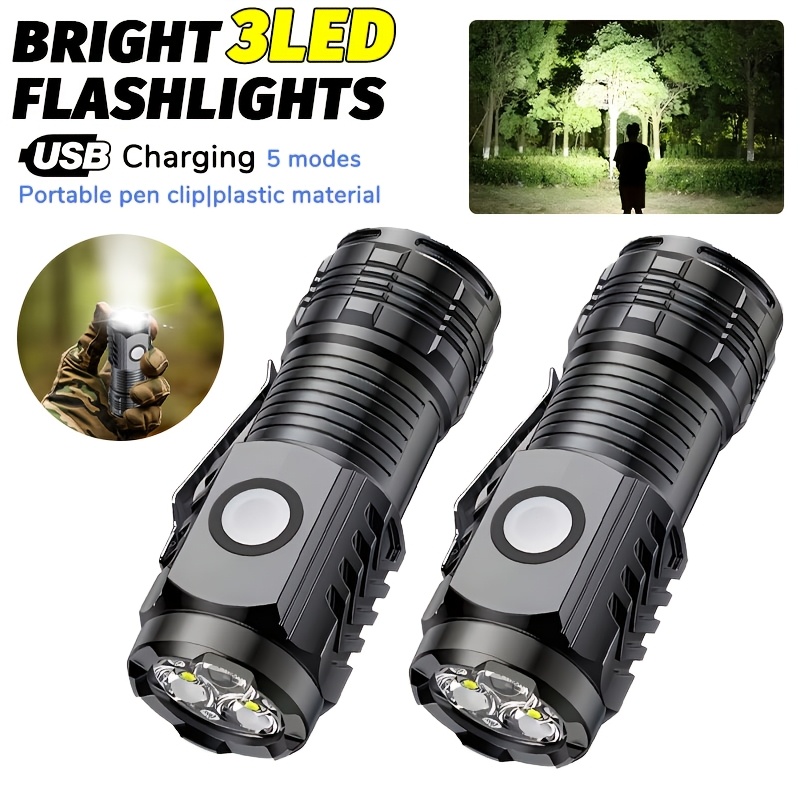 Tactical Flashlight Rechargeable - Draagbare mini LED-handzaklamp Krachtige zaklamp voor
