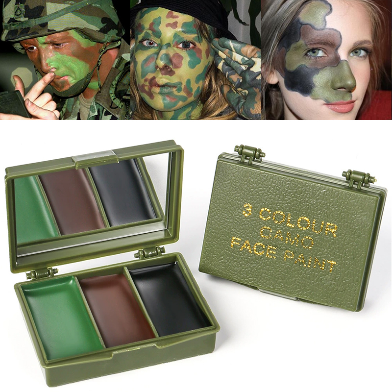 Camo Face Paint - 3-kleuren camouflage schminkset, tactische CS-apparatuur voor