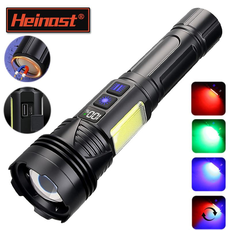 Tactical Flashlight Rechargeable - Krachtige LED-handzaklamp USB oplaadbare tactische zoomlamp