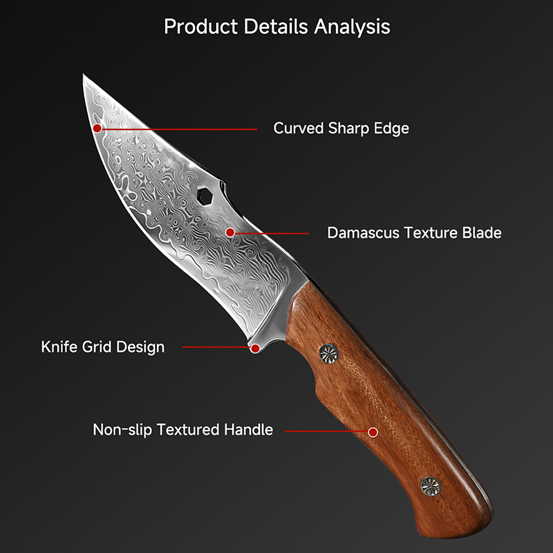 Damascus Outdoor Mes Gebogen S - Hunting Outdoor Edge Knives recensie en prijs