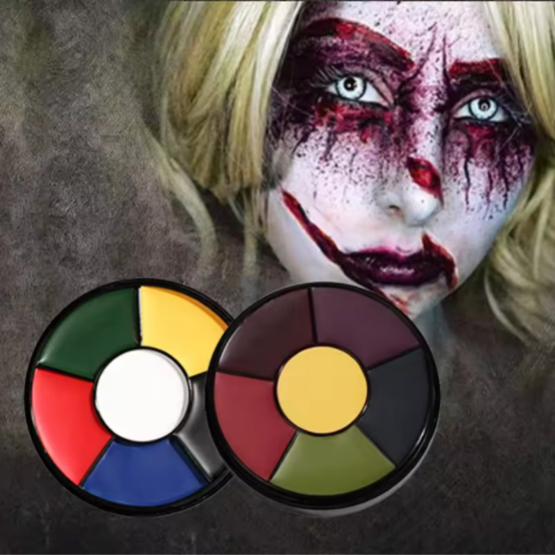 6-kleurig olie gezichtsverfpal - Camo Face Paint recensie en prijs