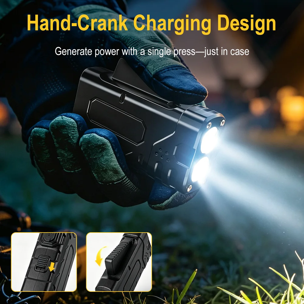 BORUIiT Handkruk EDC LED-zakla - Tactical Flashlight Rechargeable recensie en prijs