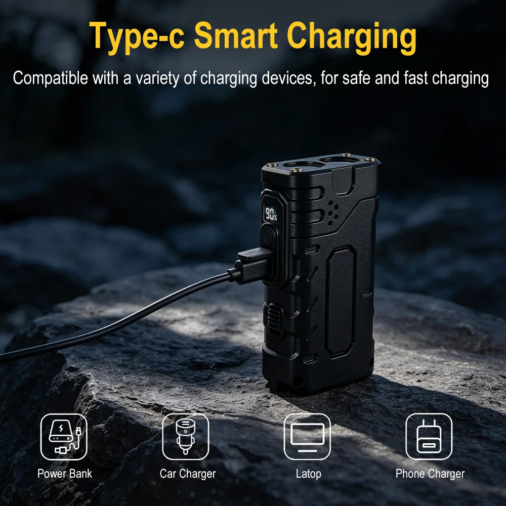 BORUIiT Handkruk EDC LED-zakla - Tactical Flashlight Rechargeable recensie en prijs