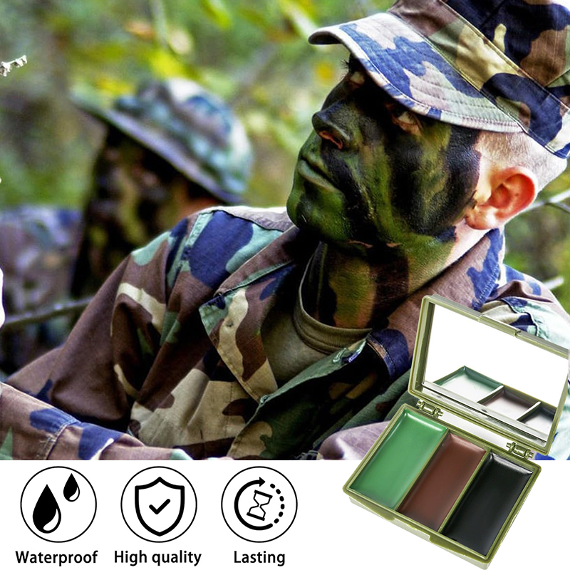 3-kleuren camouflage schminkse - Camo Face Paint recensie en prijs