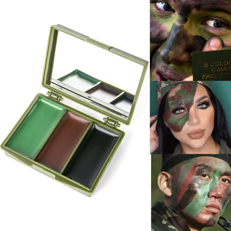 3-kleuren camouflage schminkse - Camo Face Paint recensie en prijs