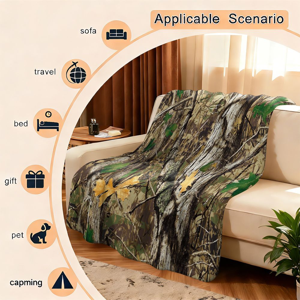 Bos Camouflage Flanellen Deken - Hunting Outdoor Rug recensie en prijs