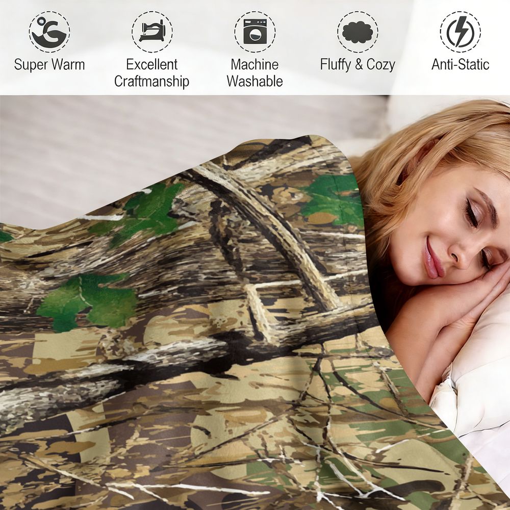Bos Camouflage Flanellen Deken - Hunting Outdoor Rug recensie en prijs