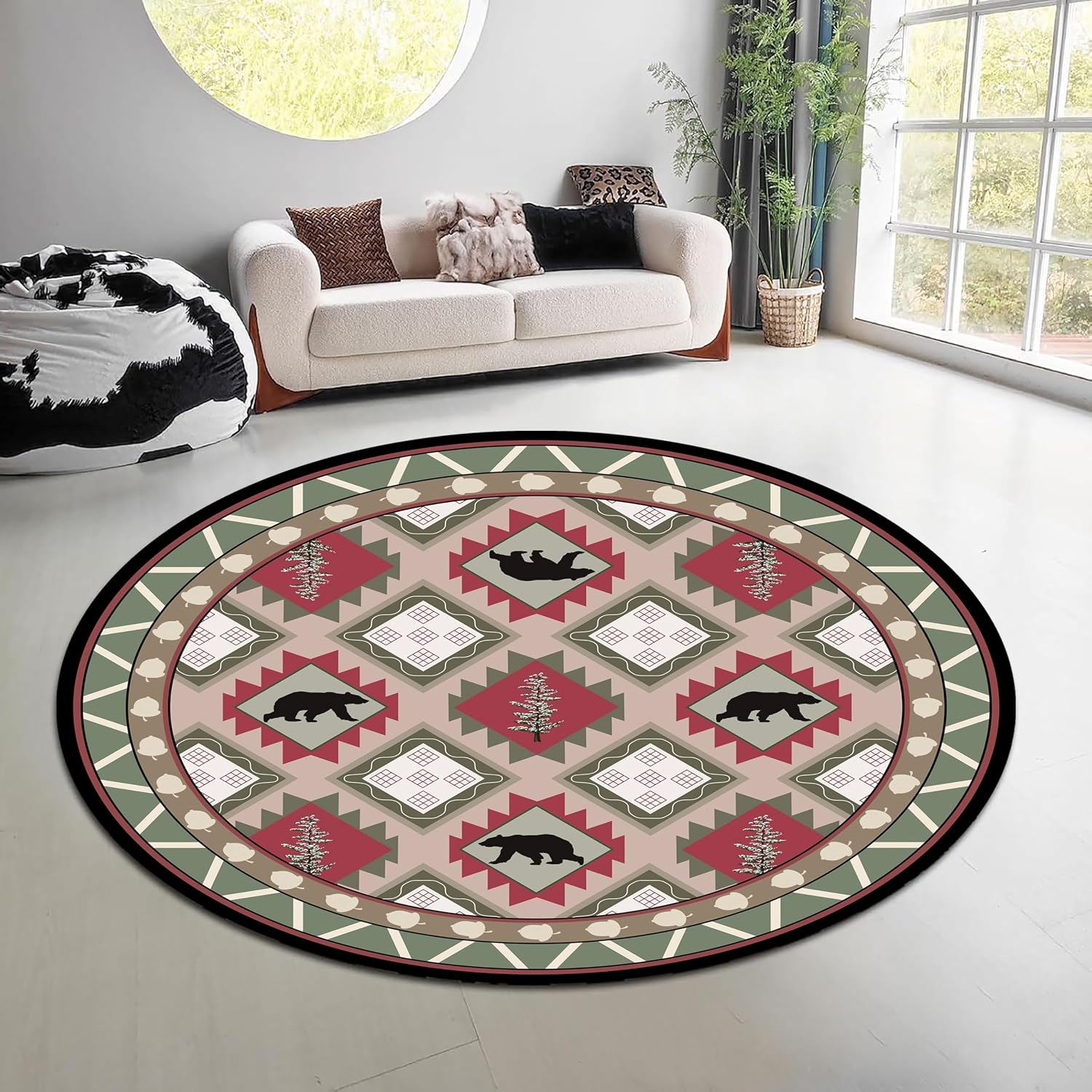 Vintage natuur bos rond tapijt - Hunting Outdoor Rug recensie en prijs