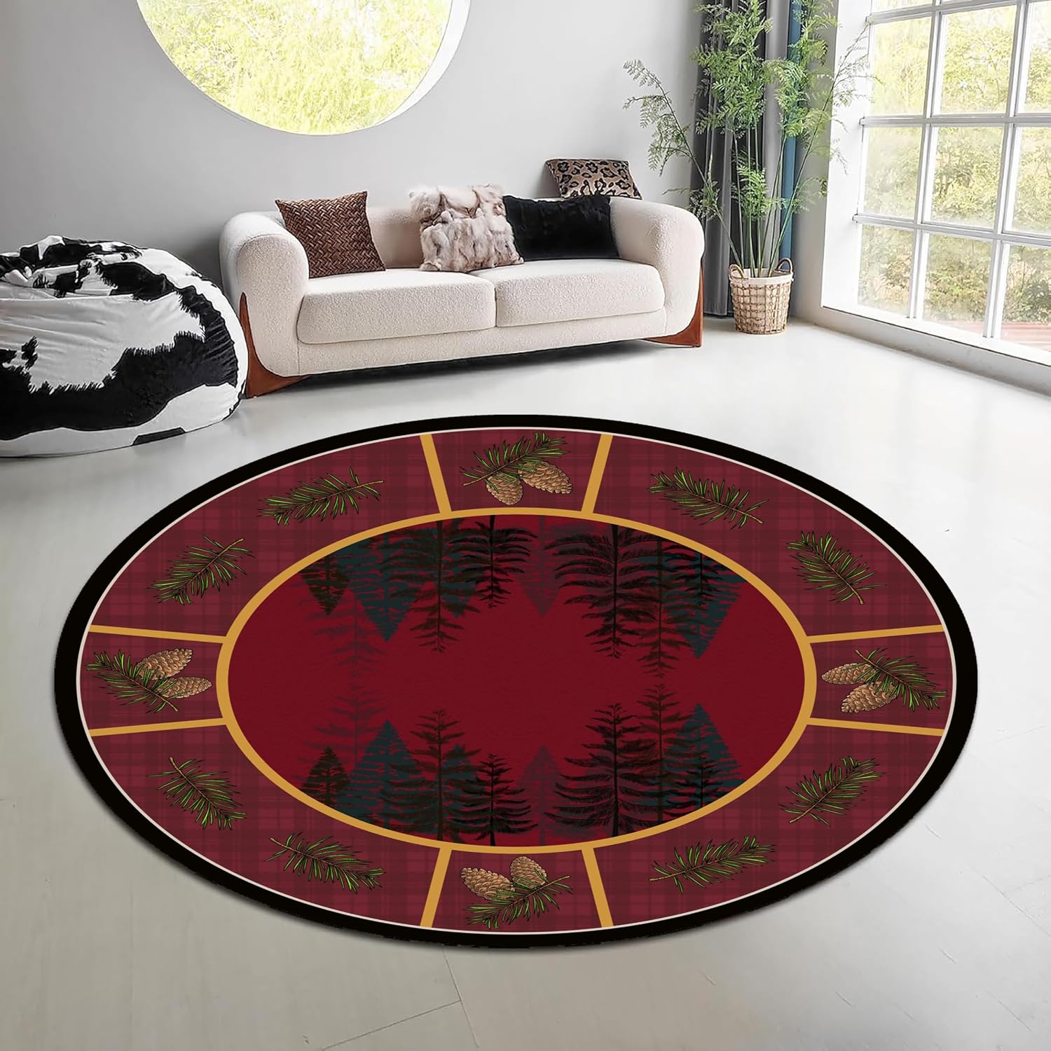 Vintage natuur bos rond tapijt - Hunting Outdoor Rug recensie en prijs